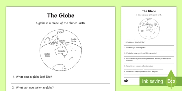 The Globe Worksheet   | AC9HSFK03