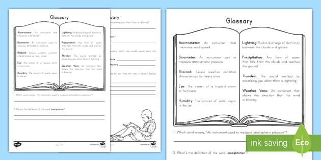 Glossary Hunt Activity for 3rd-5th Grade (teacher made)