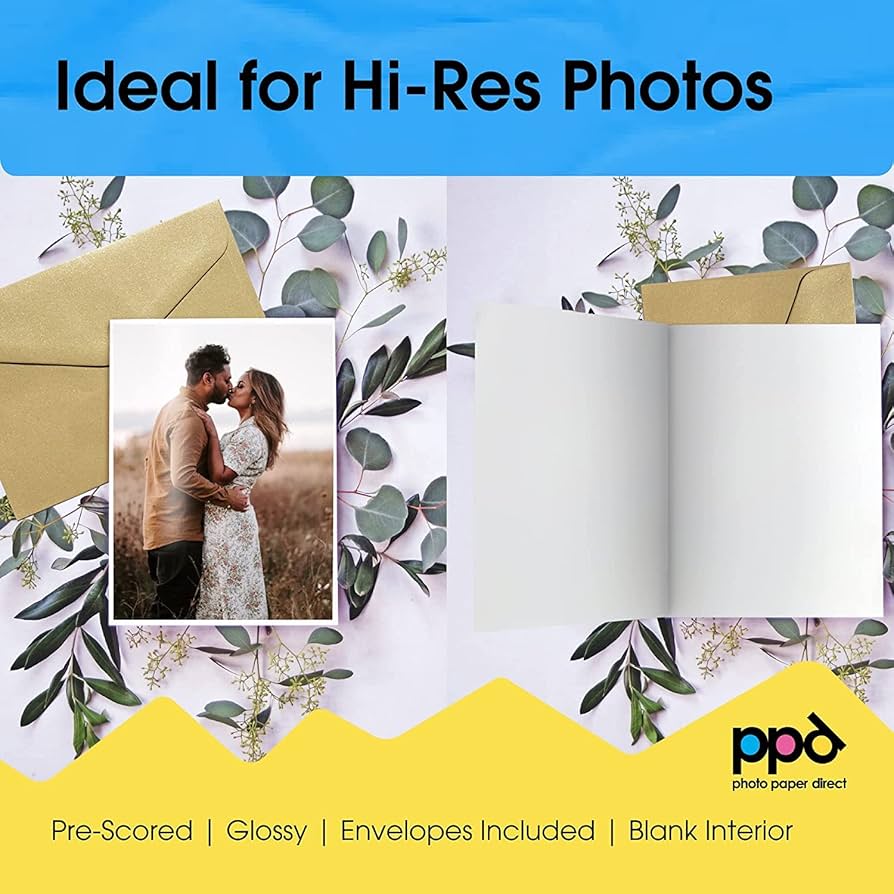 Amazon.com : PPD Inkjet Glossy Printable Greeting Cards LTR 8.5 x ...