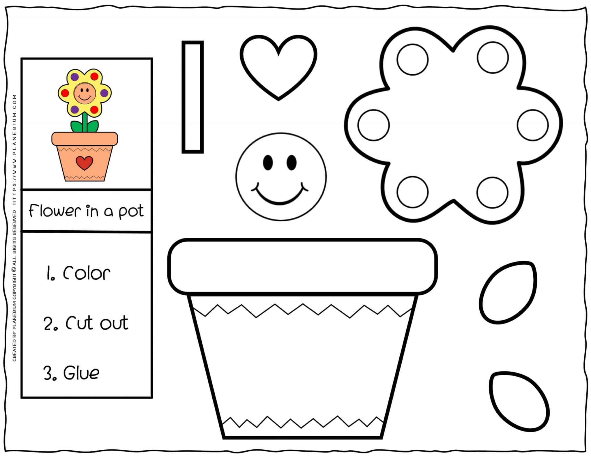 Spring Flower Cut and Glue Worksheets: Free Creative Craft ...
