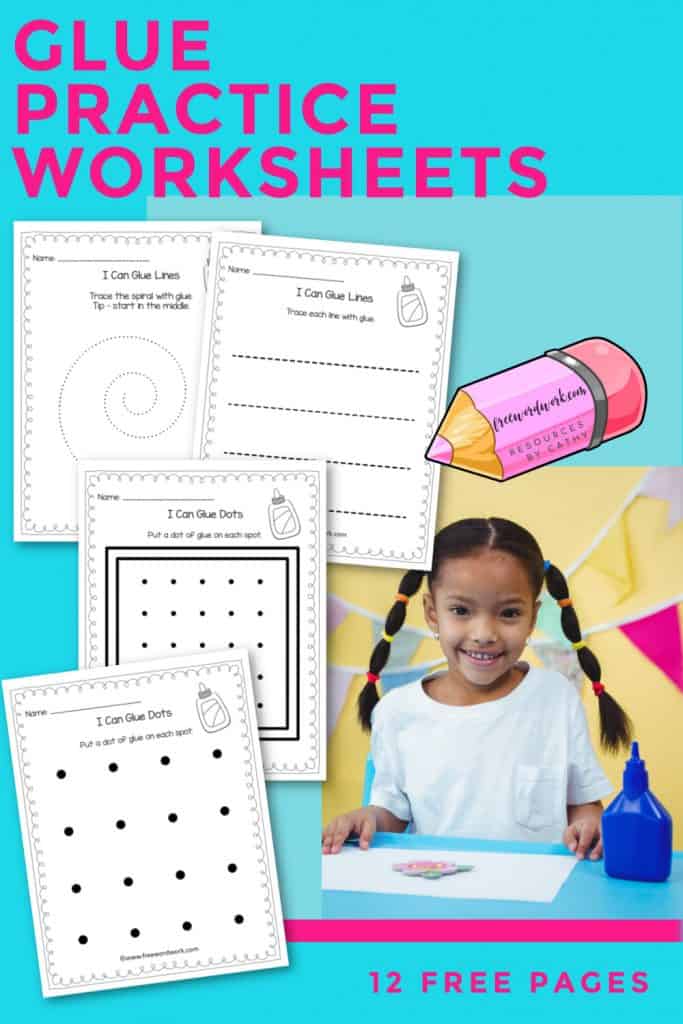 Glue Practice Worksheets - Free Word Work