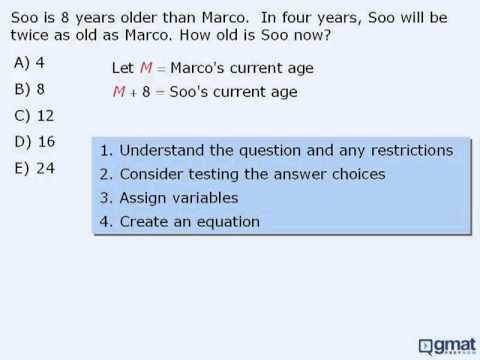 GMAT Math Lesson Word Problems Age Word Problems Video, 46% OFF