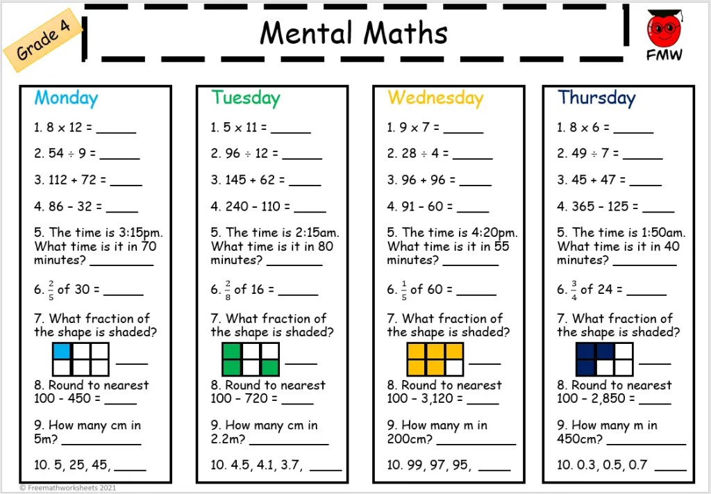 go math 4th grade worksheet