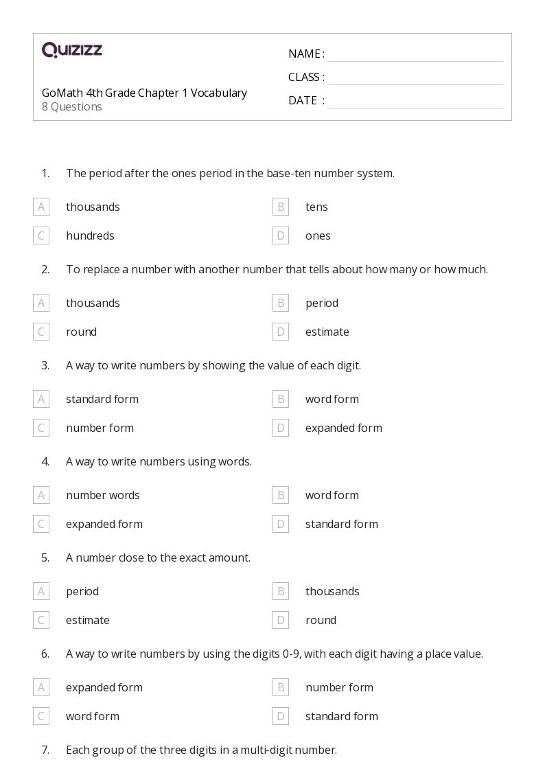 50+ Division with Multi-Digit Numbers worksheets for 4th Class on ...
