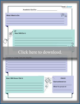 goal setting worksheet middle school