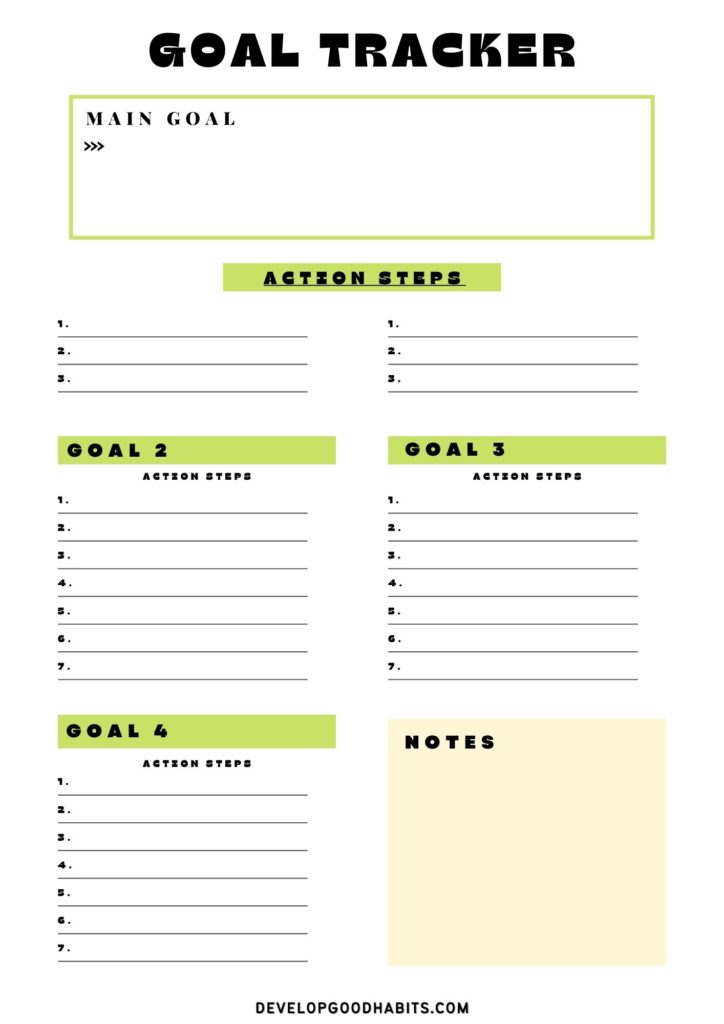 19 Free Goal Setting &  Tracking Printables for 2024