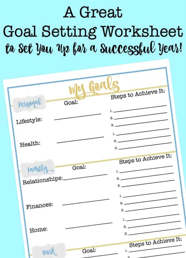 goal setting worksheet pdf