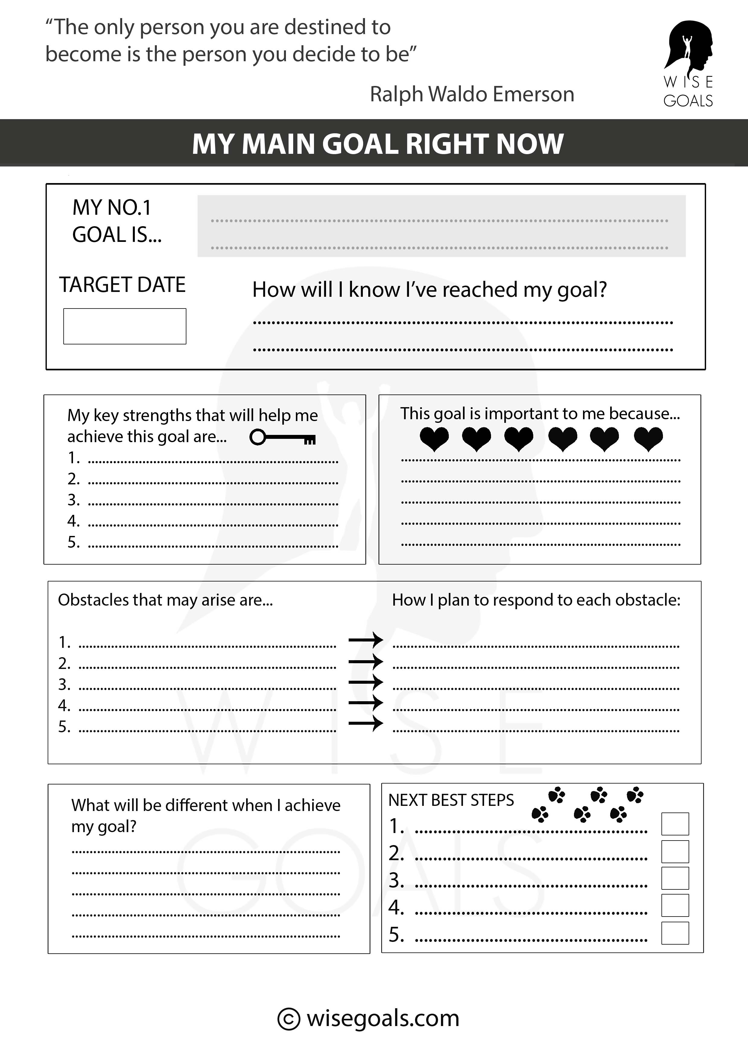 Stylish Goal Setting Worksheets To Print (PDF, FREE)