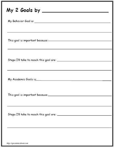 goal setting worksheet