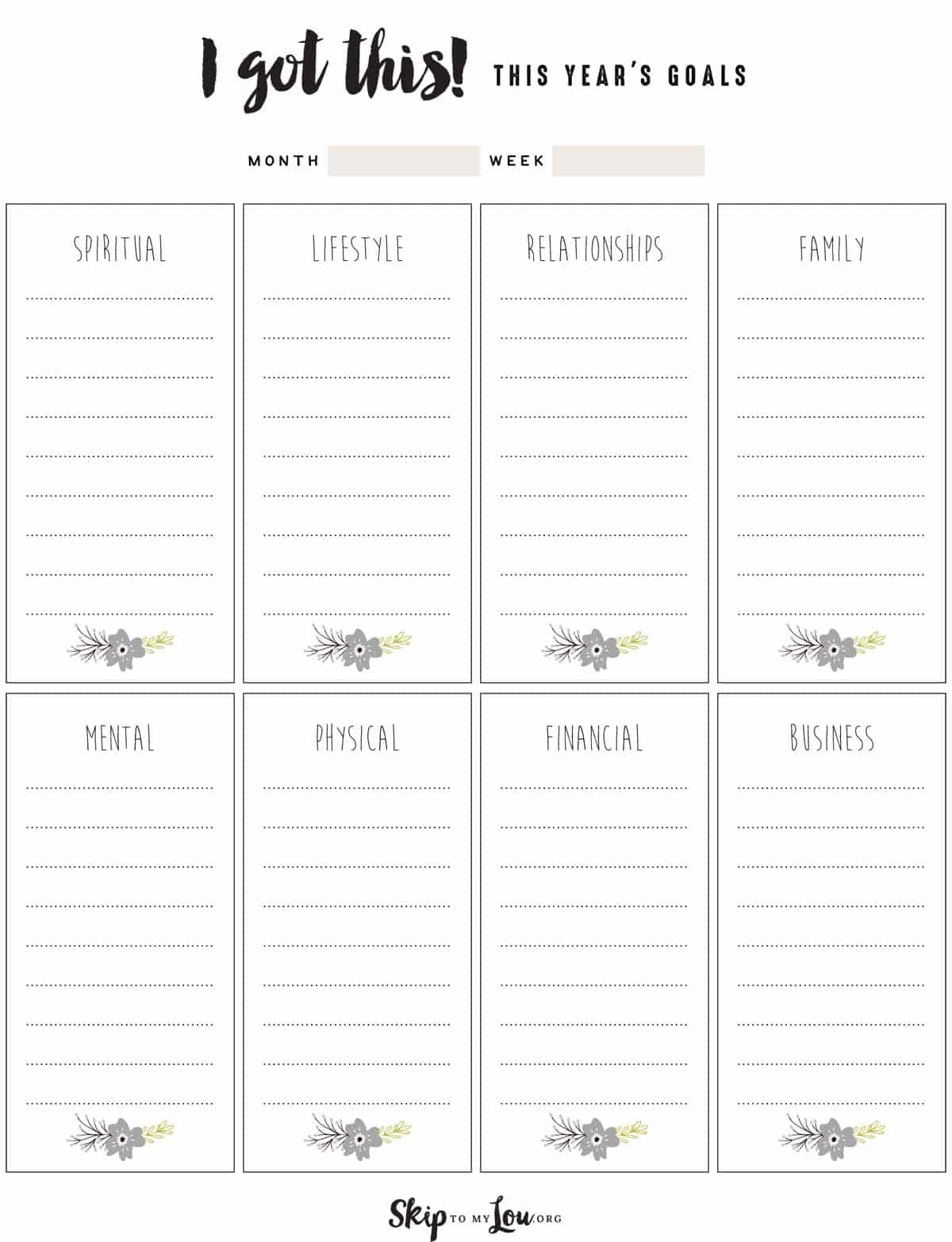 Free Goal Setting Worksheets For Success | Skip To My Lou