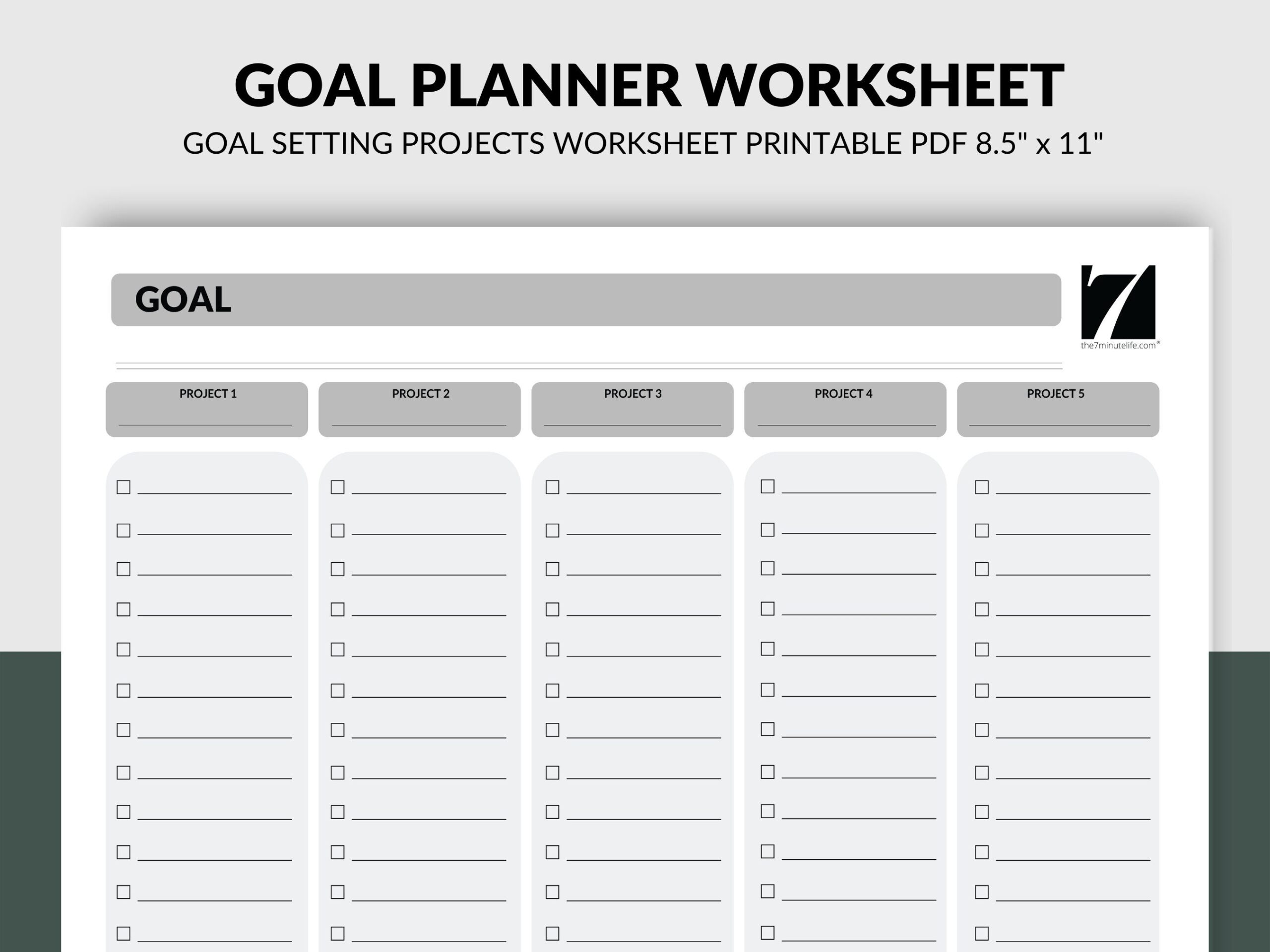 Goal Setting Worksheet - The 7 Minute Life - Worksheets Library