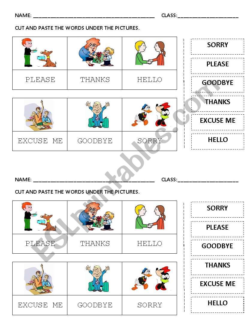 good manners for kids worksheet