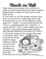 Touch Activities, Worksheets, Printables, and Lesson Plans