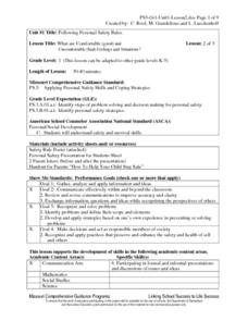 Good Touch/bad Touch Lesson Plans &  Worksheets Reviewed by Teachers