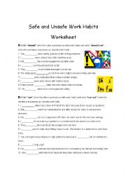 Safe and Unsafe Work Habits - ESL worksheet by ureadanny