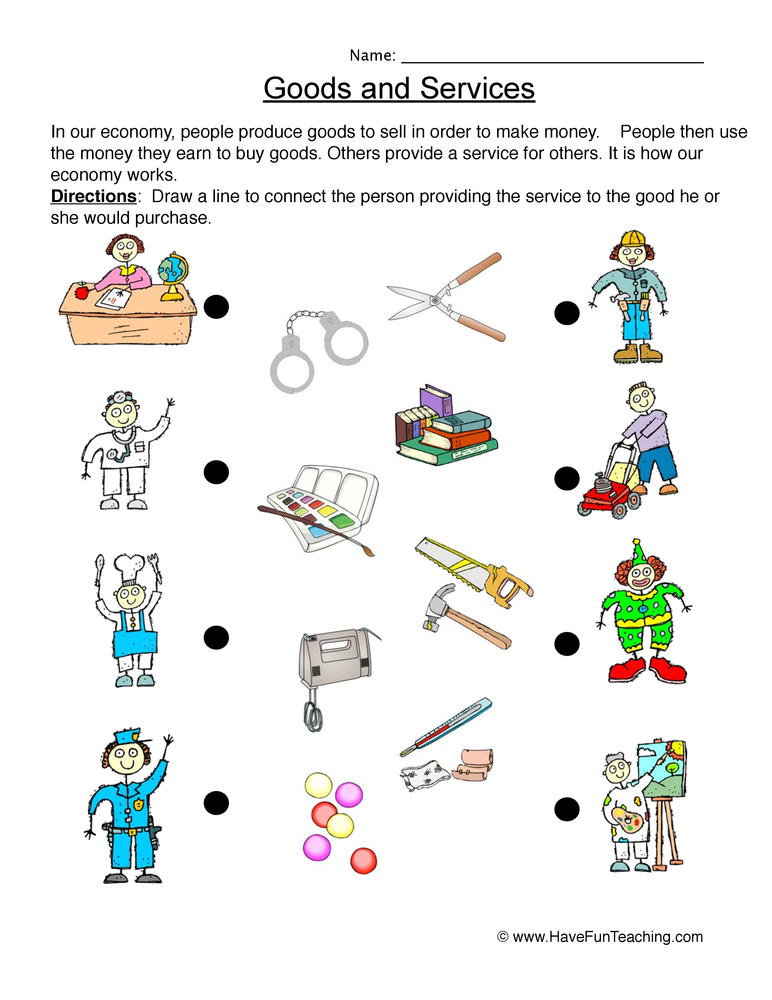 Goods and Services Worksheet  