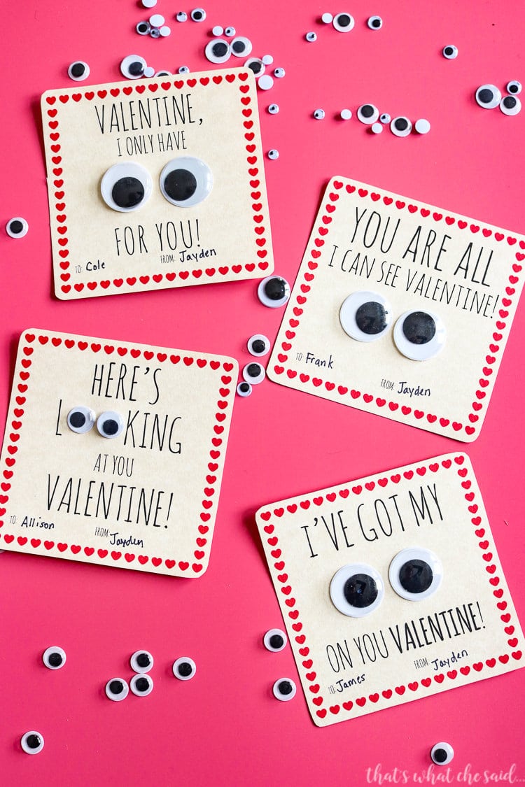 Googly Eyes Handmade Valentine Cards - Thats What Che Said