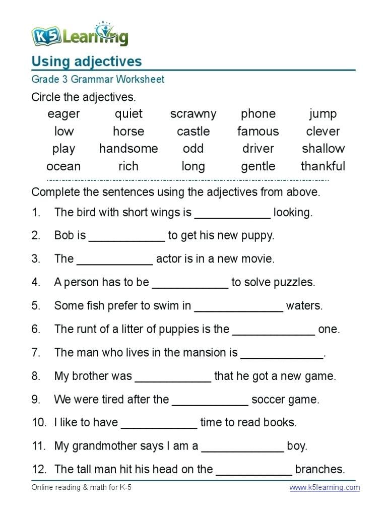 Worksheet English Grammar Worksheets For Grade 4 â€“ Worksheets ...
