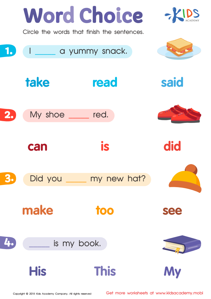 Free Vocabulary enhancement Normal Grade 1 English for Beginners ...
