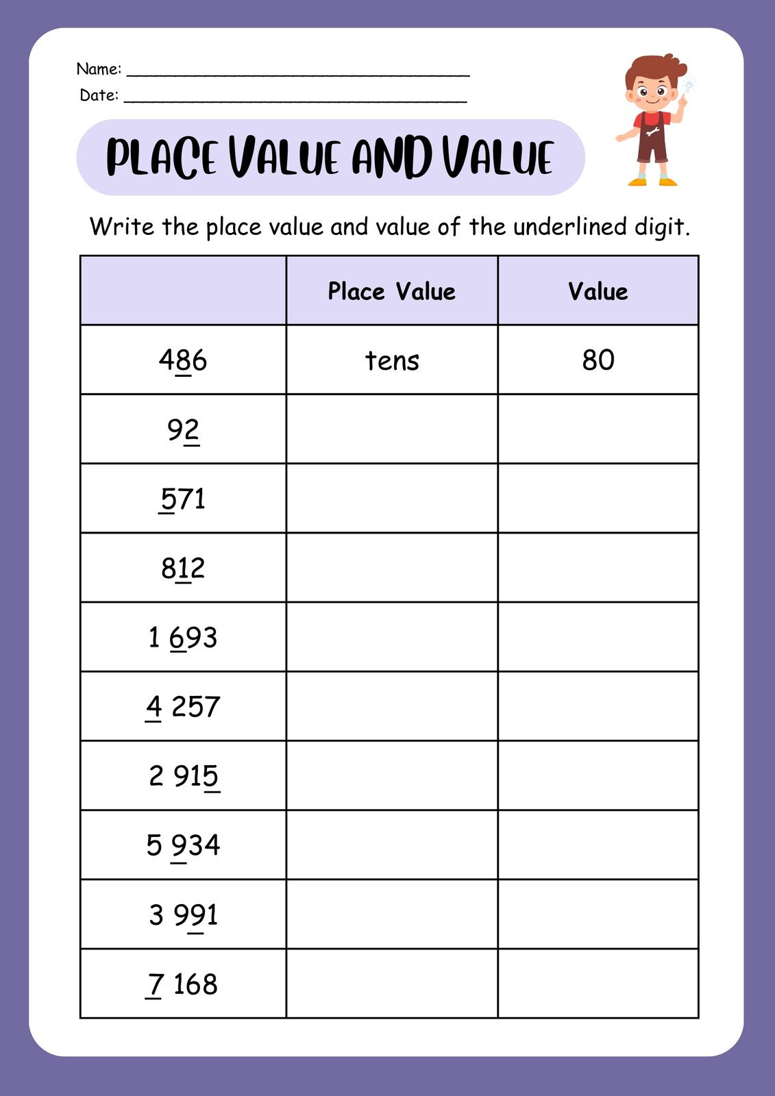 Free printable 2nd grade math worksheet templates Canva Worksheets