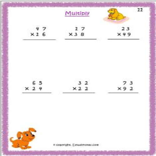grade 3 multiplication worksheet