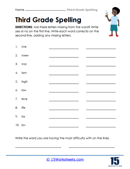 3rd Grade Spelling Words Worksheets - 15 Worksheets Library
