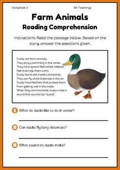 Reading Comprehension Worksheets for Grade 4 by Teachings By ...