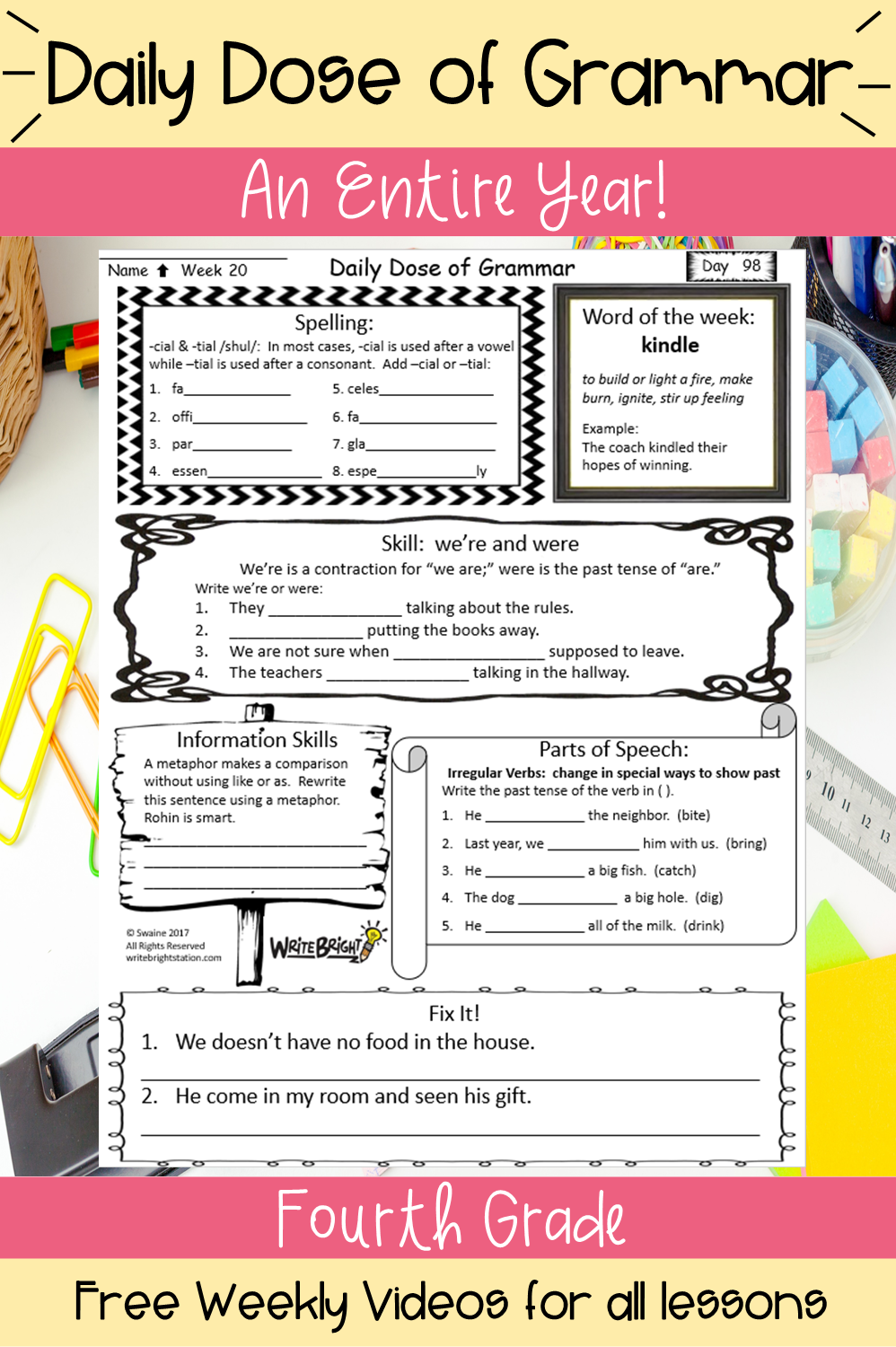 grade 4 grammar worksheet