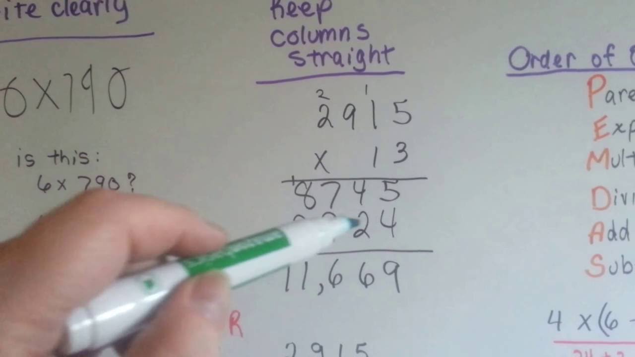 Grade 5 Math #2.2b, How to Get Better Grades in Math