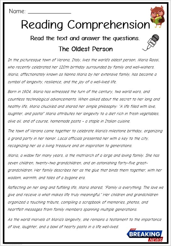 6th Grade Reading Comprehension Worksheets Pdf 6th Grade Reading