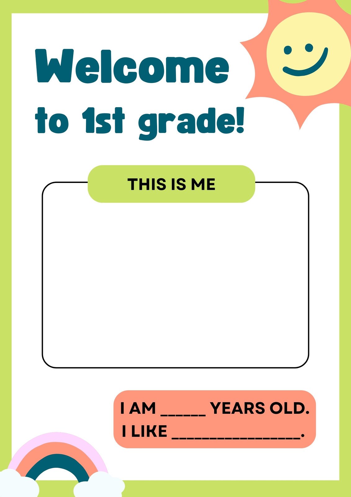 Free and printable All About Me worksheet templates 