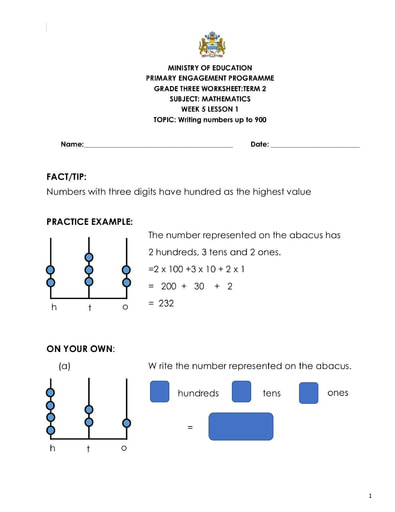 Grade 3 - Worksheets - Mathematics
