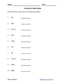 gram formula mass worksheet answers