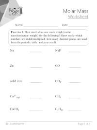 gram formula mass worksheet answers