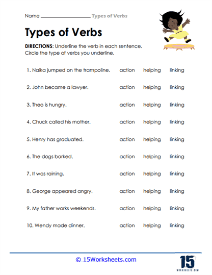 Types of Verbs Worksheets - 15 Worksheets Library