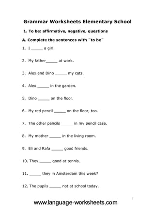 grammar worksheet college