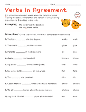 grammar worksheet first grade