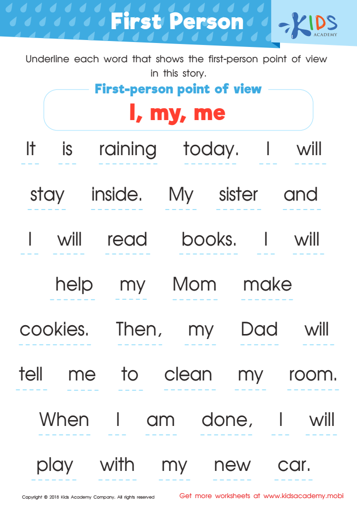 grammar worksheet for 1st graders