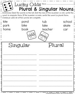 grammar worksheet for first grade