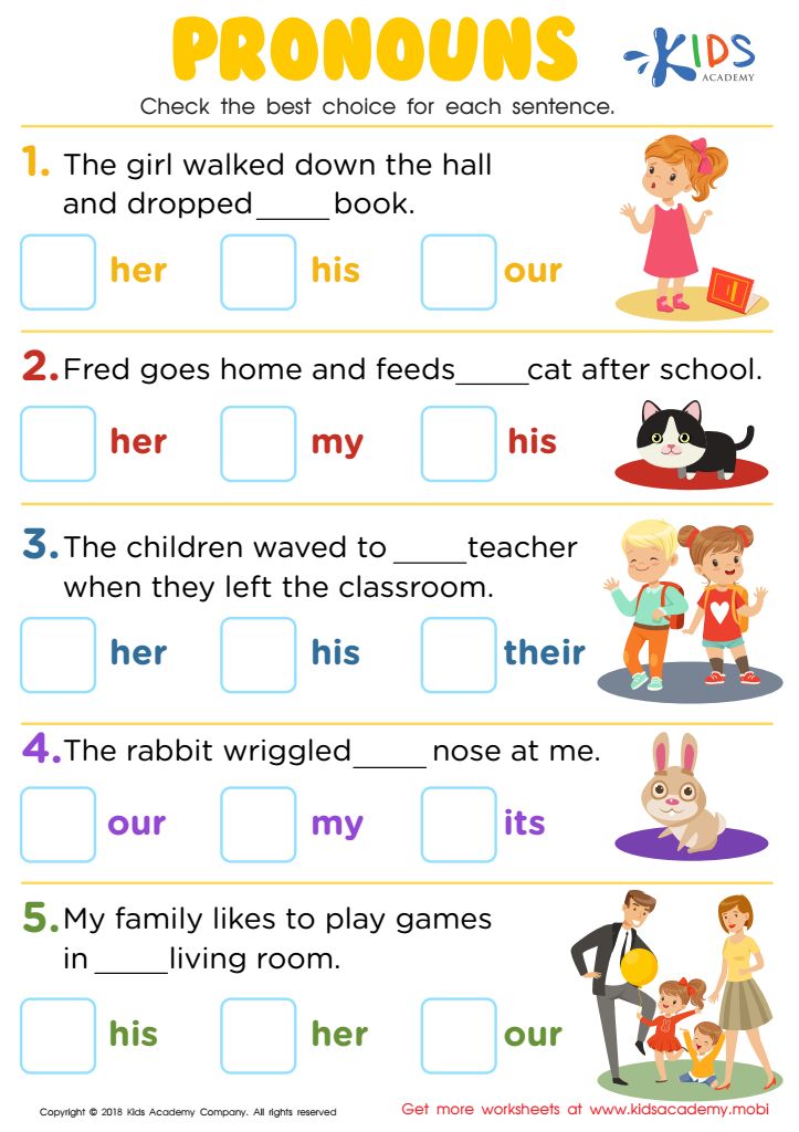 grammar worksheet for third grade