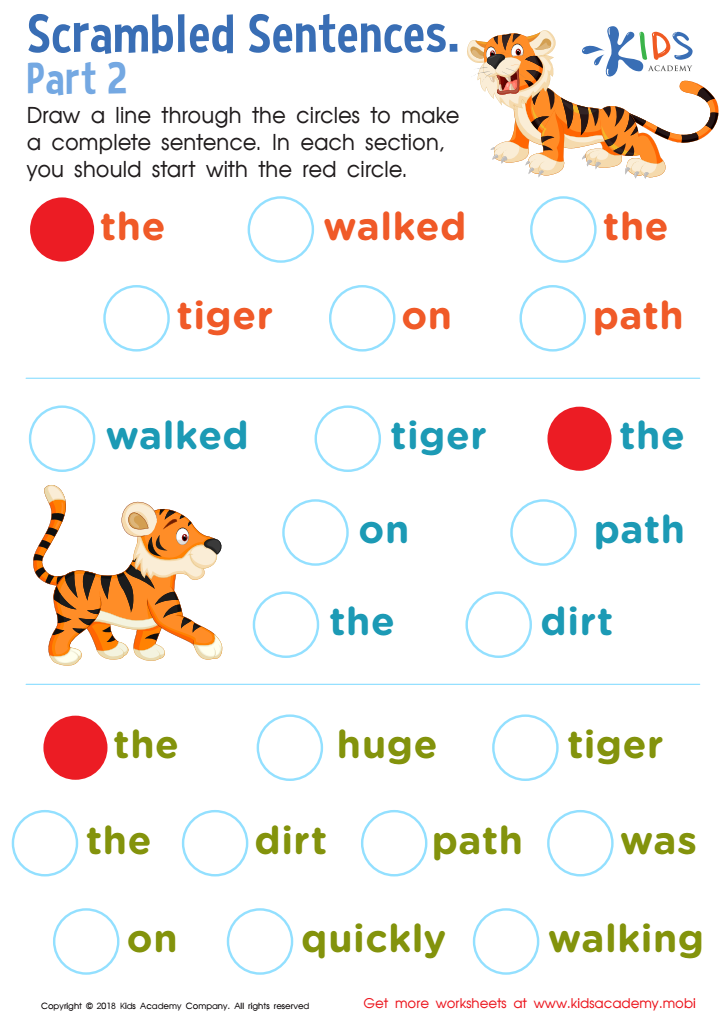 Free Grammar skills improvement Grade 2 Worksheets
