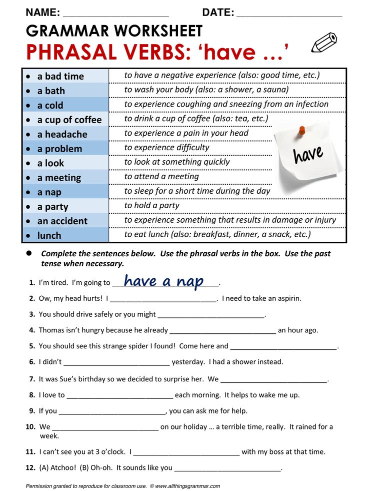 English Grammar Phrasal Verbs With have Www.allthingsgrammar.com 665