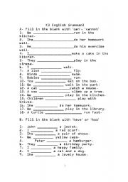 English worksheets: Grammar for pre-school children