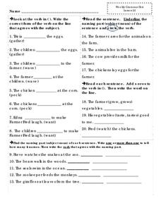 Weekly Grammar Worksheet Worksheet for 2nd - 3rd Grade | Lesson Planet