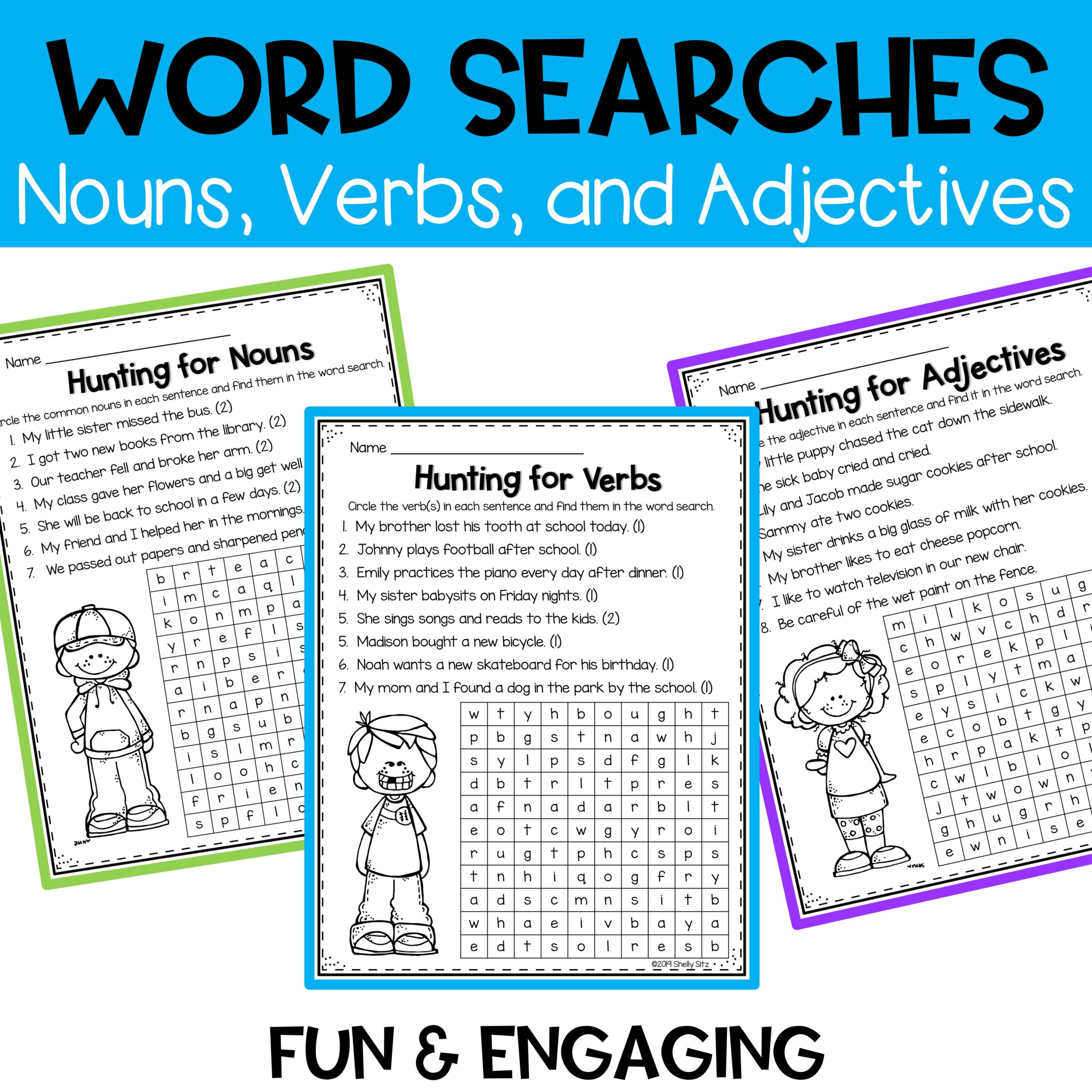 Verbs Worksheet Using Halloween Sentences - Smiling and Shining in ...