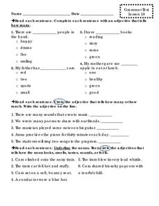 Grammar Test: Lesson 18 Worksheet for 3rd - 5th Grade | Lesson Planet