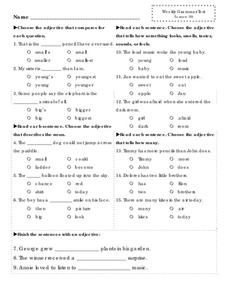 Grammar Test Worksheet for 2nd - 5th Grade | Lesson Planet