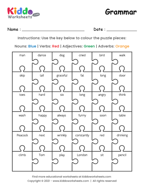 Free Printable Grammar Worksheet - kiddoworksheets