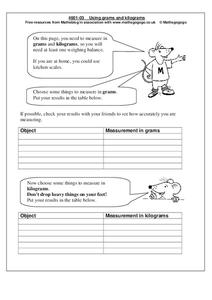 grams to kilograms worksheet