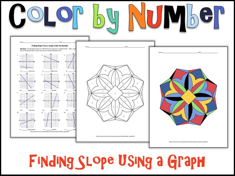 Finding Slope Using a Graph Color by Number | Teaching Resources ...